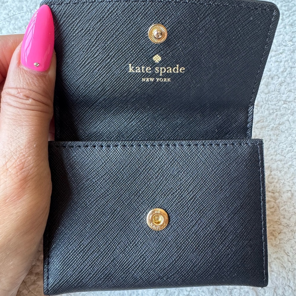 Kate Spade Black Card Holder with Gold Accent - Picture 3 of 6